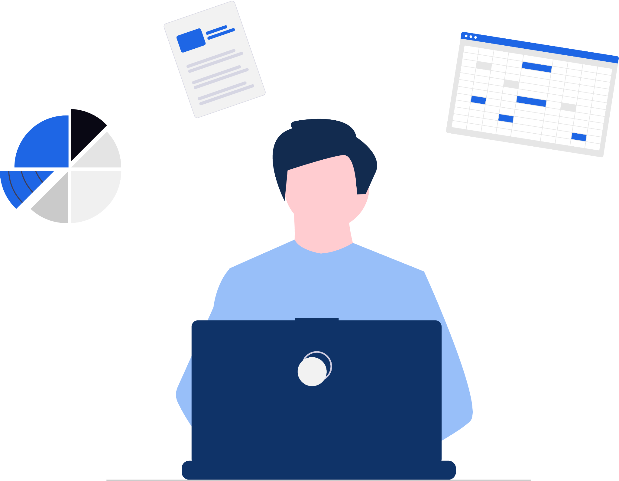 情報が開かれず、困っている人のイラスト